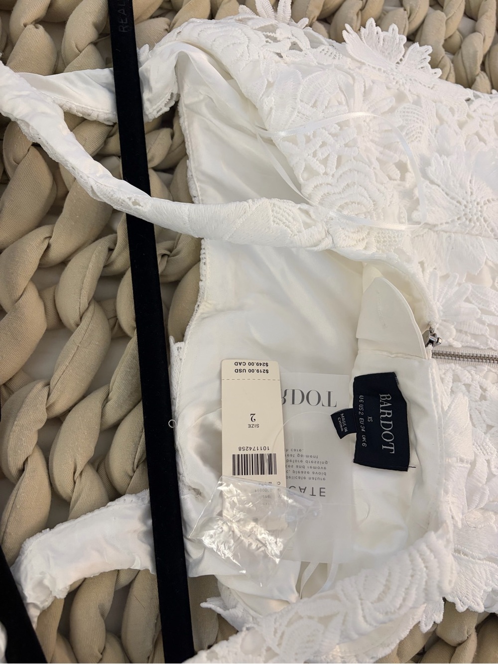 BARDOT MARICO SLEEVELESS LACE APPLIQUÉ MIDI DRESS - Picture 9 of 12